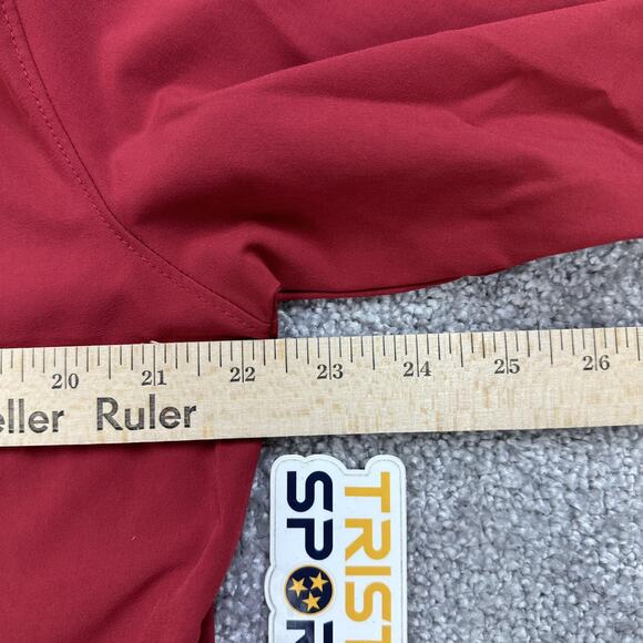 Nike Football Coaches Jacket Mens Medium Red 1/4 Zip Long Sleeve Hooded Pullover - Picture 11 of 11